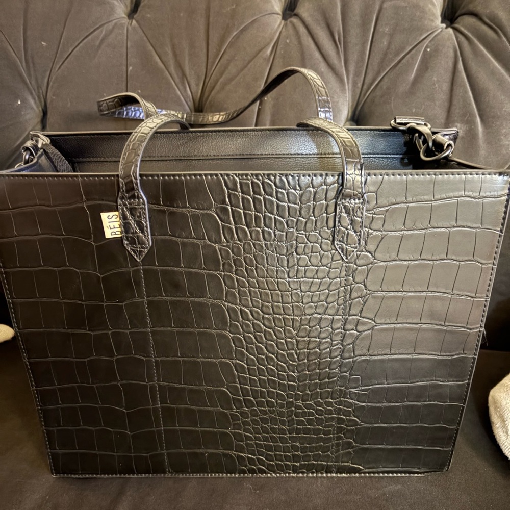 Beis mini work tote (black croc)